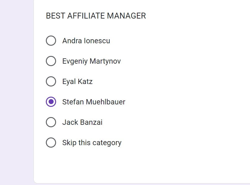 Affiliate Manager of the year